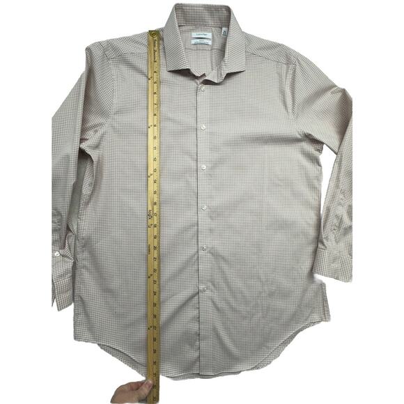 Calvin Klein Shirt Mens Slim Fit Performance No Iron Long Sleeve 16.5 34 35 - Picture 4 of 9